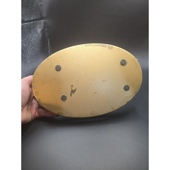 Vtg Hollywood Regency Gold Toned Filigree Oval Vanity Mirror Tray 9.25" - Picture 3 of 4